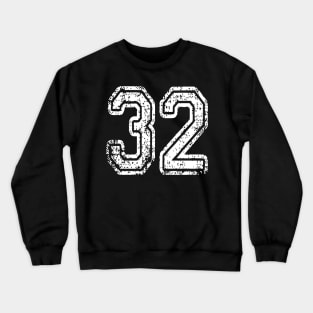 Number 32 Grungy in white Crewneck Sweatshirt